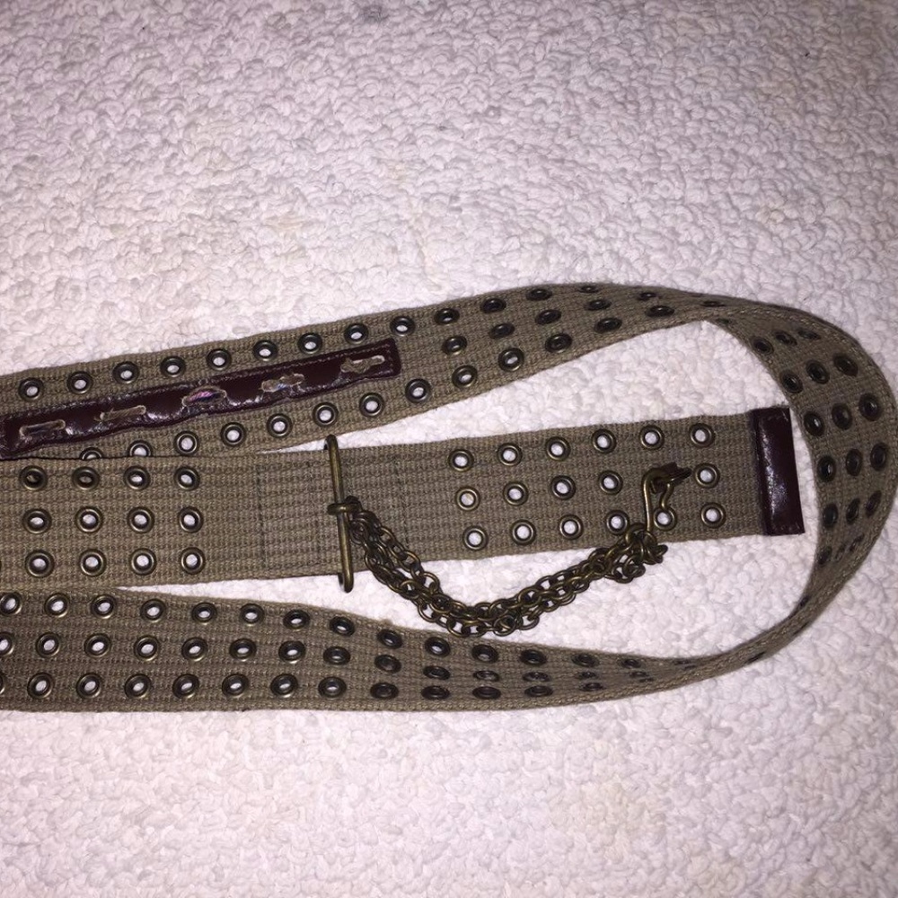 Express Army Green Canvas Belt